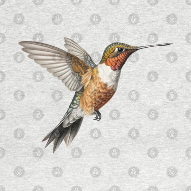 Hummingbird in Flight by AI Art Originals